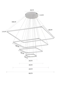 Pendente LED INVERSE Nordecor Quadrado 80cm - 2169-1 - 5