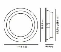 Kit 10 Unidades - Luminária de Embutir LED Kais Redonda 29cm 24W 4000K Nordecor - 4280 - 5