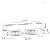 Kit 4 Unidades - Módulo LED Projetor Magnetic Track Kay 12W Nordecor - 6562 - 9