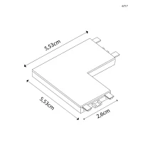 Kit 4 Unidades - Emenda de Teto Angular (Modelo "L") p/ Trilho Magnetic Track KAY - 6567 - 4