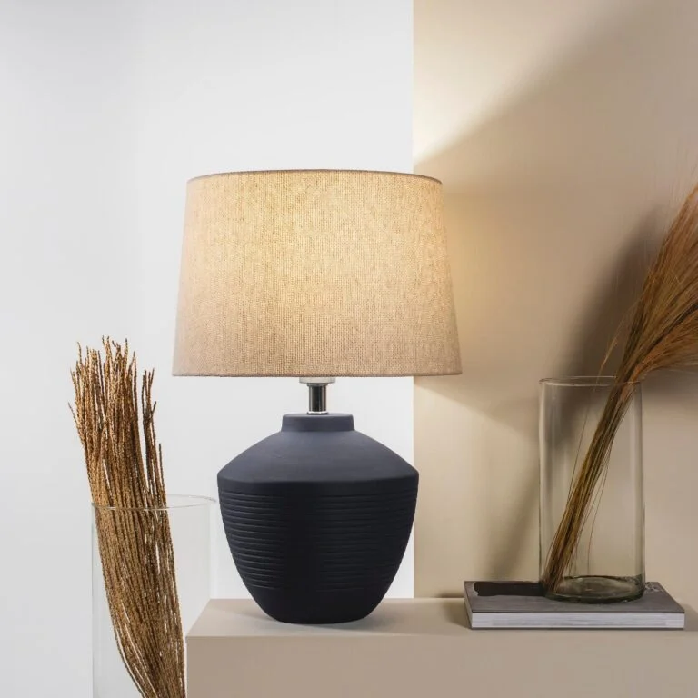 Abajur Buriti Geo Luz & Cerâmica - 34cm 