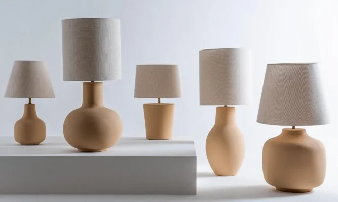 Abajur Guaratuba Geo Luz & Cerâmica - 53cm 