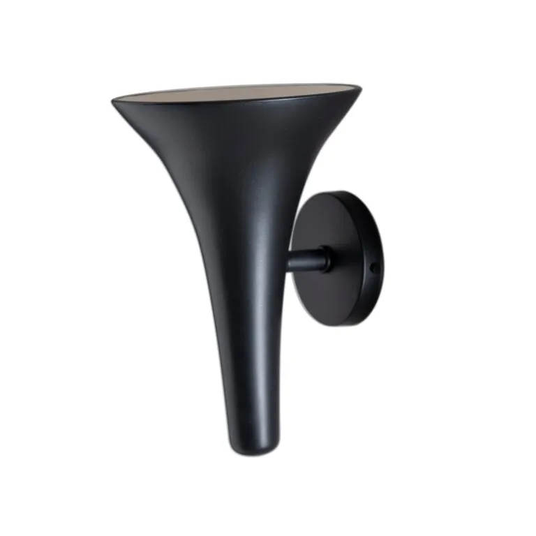 Arandela Bella Preto Geo Luz & Cerâmica - 31cm
