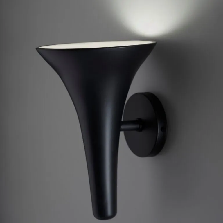 Arandela Bella Preto Geo Luz & Cerâmica - 31cm