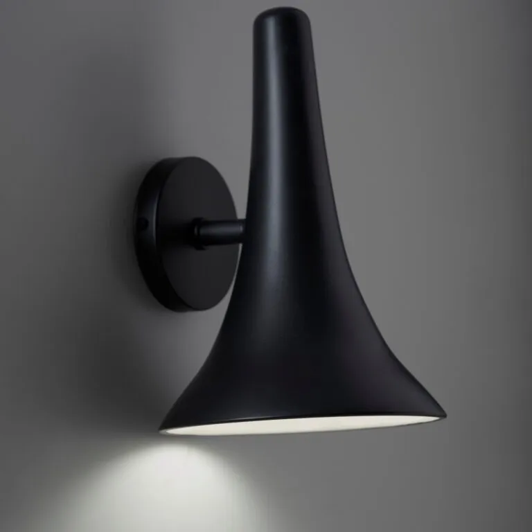 Arandela Bella Preto Geo Luz & Cerâmica - 31cm