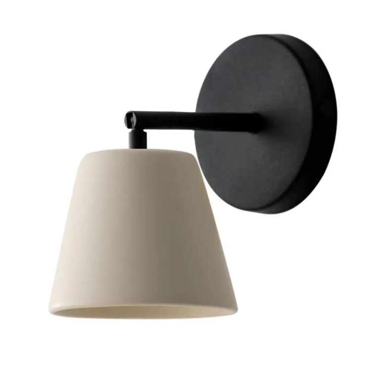 Arandela Lis Preto Geo Luz & Cerâmica - 10,5cm