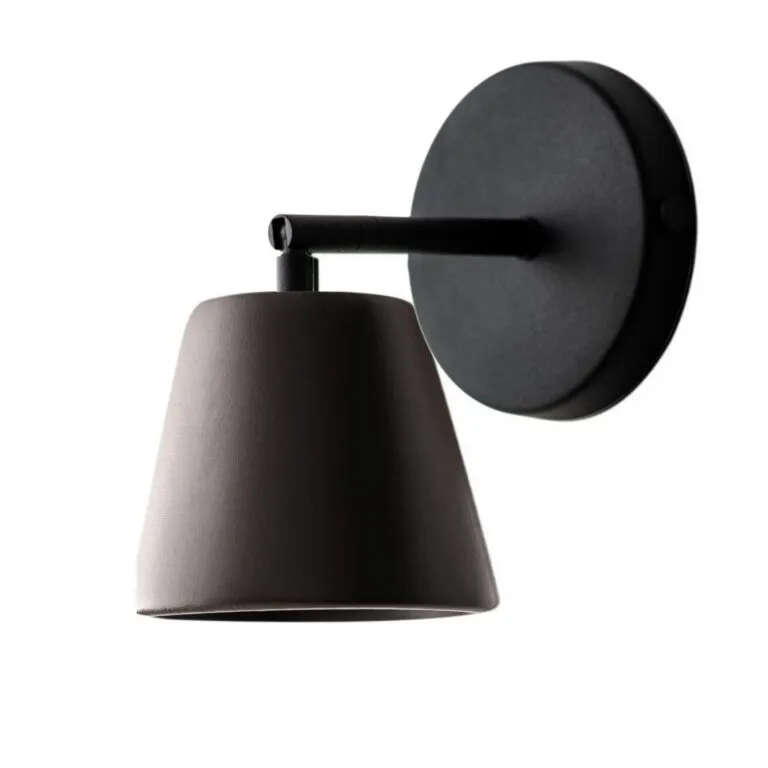 Arandela Lis Preto Geo Luz & Cerâmica - 10,5cm   
