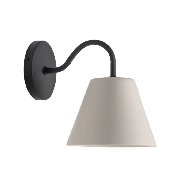 Arandela Mia Preto Geo Luz & Cerâmica - 15cm