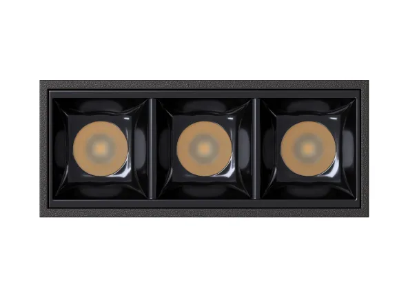 Square Micro Luminária de Sobrepor Recuada 3 focos - STL25301
