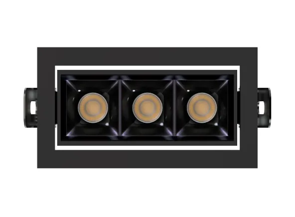 Square Micro Luminária de Embutir Recuada Direcionável 3 focos - STL25364